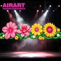 Guirlande de fleurs gonflables géantes pour la décoration de scène de festival de musique, nouvelle forme de guirlande florale gonflable.