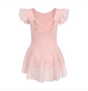 Robe de danse de ballet pour filles, justaucorps à manches bouffantes, jupe tutu, tenue de scène - Product Image 4