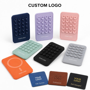 Custom Logo Magnetic Silicone <b>Suction</b> Phone <b>Pad</b> Hands Free Holder for Mirror Shower Gym Professional Business Promotional Gift - Product Image 2