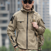 Gran oferta, chaqueta táctica gruesa para hombre, con capucha, impermeable, cálida, al aire libre para senderismo, abrigo de concha para actividades de primavera y otoño