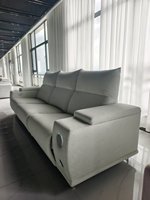 Canapé en cuir véritable multifonctionnel électrique, style éponge, luxe léger, moderne, minimaliste, nordique, en cuir de première qualité pour petits espaces de vie