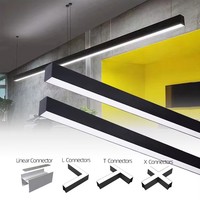 Lampe suspendue LED rectangulaire personnalisée 1,2x2,4m, luminaires sans ombre pour salle de sport, luminaire linéaire suspendu, température de couleur 3000K-6000K, 110V