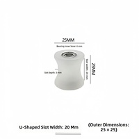 Roue à roulement en U en nylon pour porte et fenêtre coulissante, support de tube rond mécanique, roue blanche