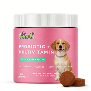 Probióticos para Mascotas OEM ODM Privados para Perros con Prebióticos, Promueven un Microbioma Intestinal Equilibrado, Refuerzan la Salud Inmunológica, Masticables Suaves - Product Image 1