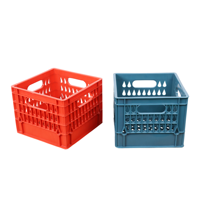 Caisse en plastique colorée QS pour le stockage en cuisine, en entrepôt, boîte de rangement, caisses à lait, bacs, emballage de transport réutilisable, conteneur