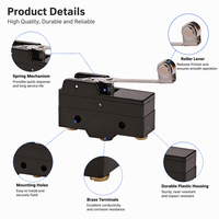 Micro-interrupteur en plastique SPDT 250 VCA approuvé TUV CE CCC (XZ-15GW2-B) Type levier à charnière IP40 Contact argenté Usage industriel