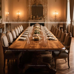 Bàn ăn 20 người bàn ăn kiểu Baroque kiểu Pháp cực dài <span class=keywords><strong>12</strong></span> chỗ ngồi 16 18 tùy chỉnh bàn ăn gia đình lớn - Product Image 4