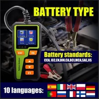 Probador de batería de automóvil con detector de voltaje BT30 12V con escáner de diagnóstico de 10 idiomas y analizador de motor 1 año de garantía