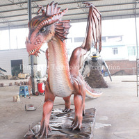 Modèle d'animatronique Dragon de Flamme pour Décorations de Casino, Expositions de Monstres Mythiques Extérieurs à Effet de Feu, Fabriqué pour la Vente