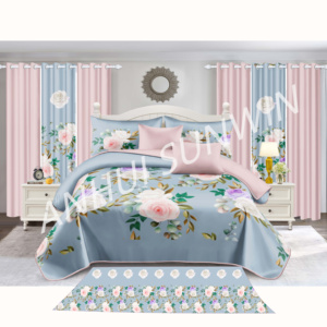 Juego de sábanas impresas de 10 Uds., juego de colchas para cortinas, 6 uds., sábanas impresas, alfombra tamaño King para sala de estar, cortinas a juego - Product Image 5