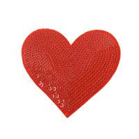 Couleur unie 9 couleurs coeur paillettes tissu Patch réfléchissant brodé feutre tissu paillettes Applique pour vêtements