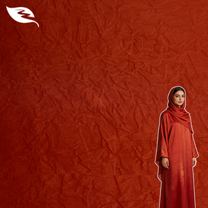 Tela de Satén Doble con Flores en Relieve para Abaya, Negra de Alta Calidad, Diseño de Patrón Impreso Elástico y Suave para Vestidos de Mujer - Product Image 1