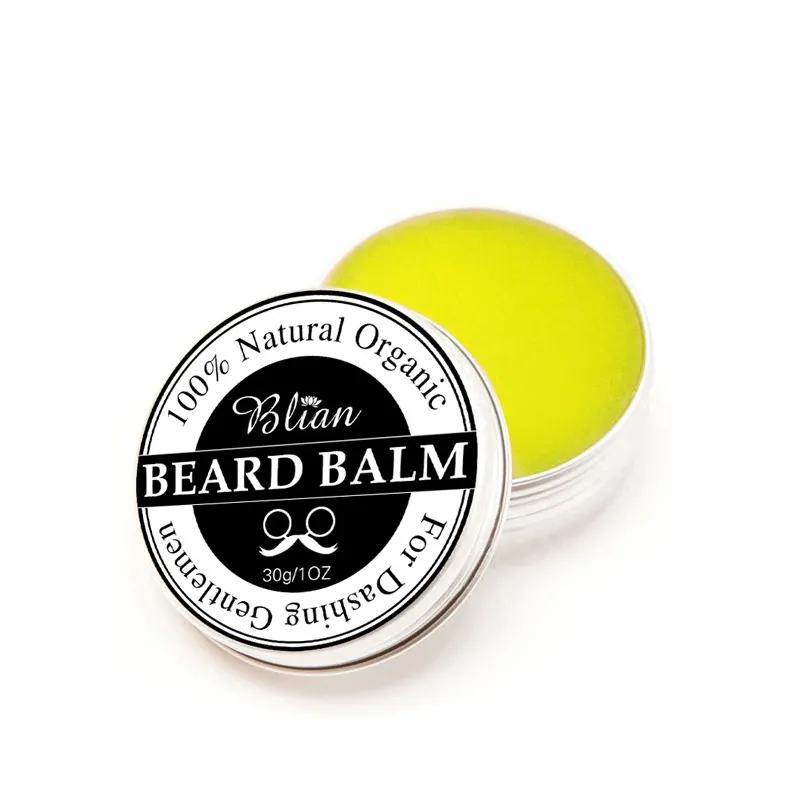 Private Label Natural Beard Balm Leave In Conditioner Strengthen & Soften Beard Mustaches Wax For Men's Beard Care