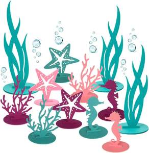 24 pièces de décoration de fête sirène en feutre DIY, centre de table <span class=keywords><strong>sous</strong></span>-marin, décorations pour fête sur le thème de <span class=keywords><strong>l</strong></span>'océan - Product Image 1