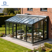 Véranda sur mesure toutes saisons avec extension de patio, structure en aluminium, toit en verre isolant Low-E, véranda attenante à la maison