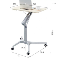 Bureau d'étude réglable en hauteur, Table/bureau moderne pour étudiants, avec système pneumatique, à ressort