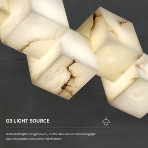 Дизайнерская роскошная люстра из натурального мрамора, маленькая лампа из белого мрамора для ресторана, спальни, кабинета, бара - Product Image 6