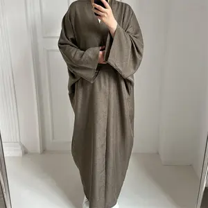 新推出和服Vrouwen冬季外套沙特谦虚礼服开放穆斯林奢华迪拜民族伊斯兰服装女性时尚阿巴亚