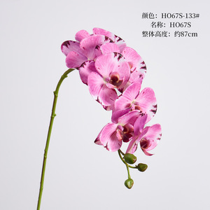 RK257 Orchidées artificielles en gros <span class=keywords><strong>Phalaenopsis</strong></span> <span class=keywords><strong>Dendrobium</strong></span> Latex Papillon 7 têtes Fleurs d'orchidées artificielles au toucher réel - Product Image 6