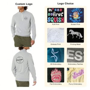Alta calidad 100% algodón ecológico invierno Streetwear pulóver venta al por mayor bordado Logo negro manga larga sudaderas hombres - Product Image 2