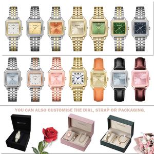 Montre carrée pour femme avec logo personnalisé OEM ODM, bracelet doré tendance, montre de luxe pour femme, mouvement japonais, montres à quartz - Product Image 3