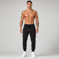 Joggers en molleton pour hommes, coupe large, avec cordon de serrage, taille élastique, respirants, séchage rapide, légers, pour le printemps, avec poches latérales, côtelés