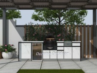 Cuisine extérieure avec évier et cuisinière en promotion – Armoire de cuisson modulaire robuste pour la maison, le jardin et la cour