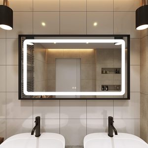 Applique murale moderne LED <span class=keywords><strong>avec</strong></span> <span class=keywords><strong>miroir</strong></span> carré et <span class=keywords><strong>interrupteur</strong></span> tactile pour <span class=keywords><strong>salle</strong></span> <span class=keywords><strong>de</strong></span> <span class=keywords><strong>bain</strong></span> luxueuse, <span class=keywords><strong>avec</strong></span> <span class=keywords><strong>luminaire</strong></span> linéaire - Product Image 3