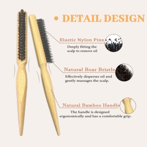 Sisir sisir sisir penata garis ramping sisir pegangan untuk penata rambut Salon Pro sikat pengurai rambut sisir sisir bulu babi hutan - Product Image 6