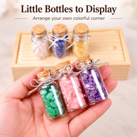 Coffret Cadeau Bouteille à Vœux en Cristal avec Bouchons en Liège et Étiquettes Optionnelles pour Présentoirs Minéraux Colorés