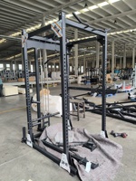 Cage de musculation X9 améliorée, cadre en acier renforcé haute résistance, rack de musculation avec rangement pour plaques de poids