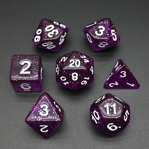 Dados transparentes con purpurina DND Low Moq, vaso de dados barato, juego de dados de acrílico para juegos para Pathfinder Game <span class=keywords><strong>Set</strong></span> - Product Image 5