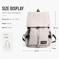 Sac à dos scolaire antivol en toile Oxford imperméable avec logo personnalisé, compartiment pour ordinateur portable, fermeture à cordon, coussin d'air, pour étudiants