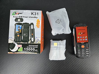 Téléphone portable Hope K31 avec lampe torche super grande de 2,4 pouces, quatre cartes SIM, batterie de 10 000 mAh, banque d'alimentation