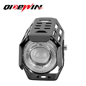 ไฟสปอร์ตไลท์มอเตอร์ไซค์แบบใส โครงเหล็ก ไฟ LED สีขาวเหลือง กระพริบแบบ Demon Eye 12V DC กันน้ำ สำหรับรถออฟโรด - Product Image 3