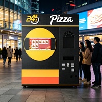 Distributeur automatique de pizzas entièrement automatique, capacité de 72 pièces, 24h/24 et 7j/7, sans personnel, écran tactile, gestion basée sur le cloud, plusieurs modes de paiement