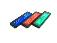 Badge porte nom LED Rechargeable pour cartes de visite, affichage numérique pour programmation USB, 2 pièces