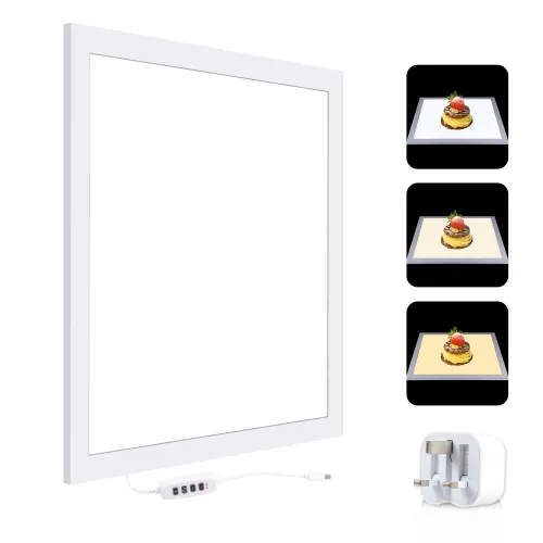 LATEST PULUZ 1200LM 15in/38x38cm LED Photography Shadowless Bottom Light Lamp Panel Pad with Switch for 40cm Photo Studio Box