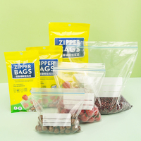 Sacs de conservation alimentaire en plastique PE réutilisables et recyclables avec fermeture éclair, qualité alimentaire, personnalisables avec logo, fabrication OEM, adaptés au congélateur