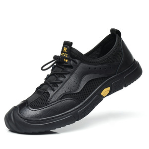 Chaussures décontractées pour hommes en mesh respirant marron, à enfiler, confortables et antidérapantes pour les loisirs - Product Image 5