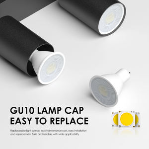 Lampu langit-langit GU10 dapat disesuaikan lampu sorot bawah berputar komersial untuk ruang tamu Diode bercahaya tiga pilihan multi-kepala - Product Image 2