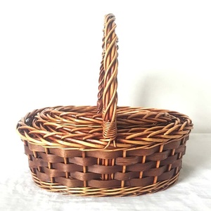 Giỏ Hoa Liễu Gai Hình Bầu Dục Thủ Công Với Tay Cầm Lớn - Product Image 4