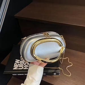 Elegant Retro Fashion Handle Chain Shoulder Messenger <b>Bag</b> Waterproof PU Zipper Closure Evening <b>Bags</b> for Dinner <b>Party</b> - Product Image 2