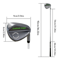 Wedge de golf droitier en acier inoxydable forgé et fraisé CNC, conforme USGA, personnalisable OEM, 52, 54, 60 degrés, logo et couleur personnalisés
