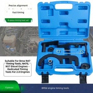 Kit d'outils spéciaux de <span class=keywords><strong>calage</strong></span> d'arbre à cames pour <span class=keywords><strong>moteur</strong></span> diesel <span class=keywords><strong>BMW</strong></span> <span class=keywords><strong>N47</strong></span> N47S N57 2.0 en acier à haute teneur en carbone, 8 pièces, avec mallette rigide, garantie 1 an, réparation automobile - Product Image 2