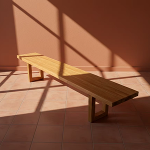 Banc en bois Natsuki, construction en bois massif avec finition naturelle, idéal pour les intérieurs de style japonais, salles à manger et salons. - Product Image 6