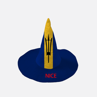 Chapeau de sorcière personnalisé avec drapeau national de la Guadeloupe, chapeau pointu pour cosplay d'Halloween, pour fête sur le thème des Caraïbes et événement de carnaval