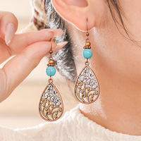 Pendientes Colgantes de Aleación con Acabado Étnico Vintage 2026, Estilo Vaquero con Borlas de Cuero, Unisex, Decoración para Aniversario