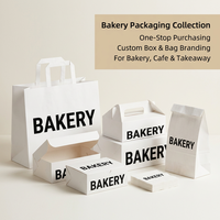 Ensemble de boîtes à donuts et desserts personnalisées, réutilisables et portables pour boulangerie, avec inserts et sacs de courses en papier – Emballage en gros