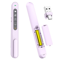 Presentador Inalámbrico con Láser Rojo, Control de Volumen, Lápiz para Pasar Páginas, Control Remoto USB 2.4GHz para Presentaciones PowerPoint